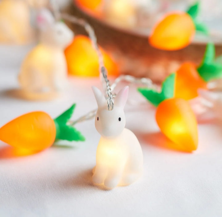 Easter Bunny & Carrots String Lights