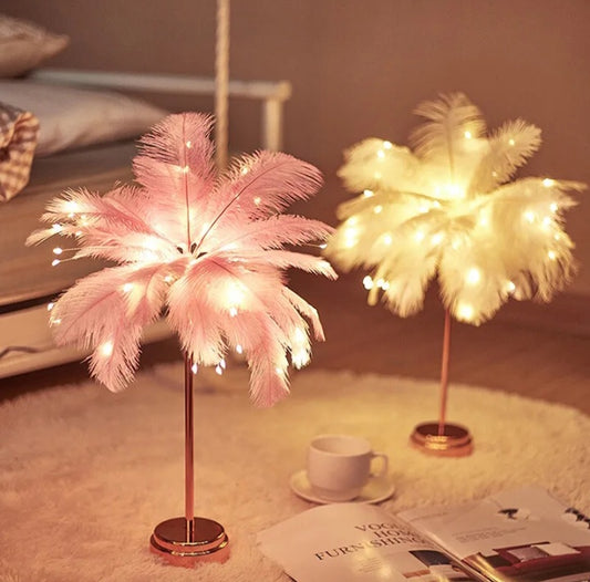 LED Feather Table Lamp