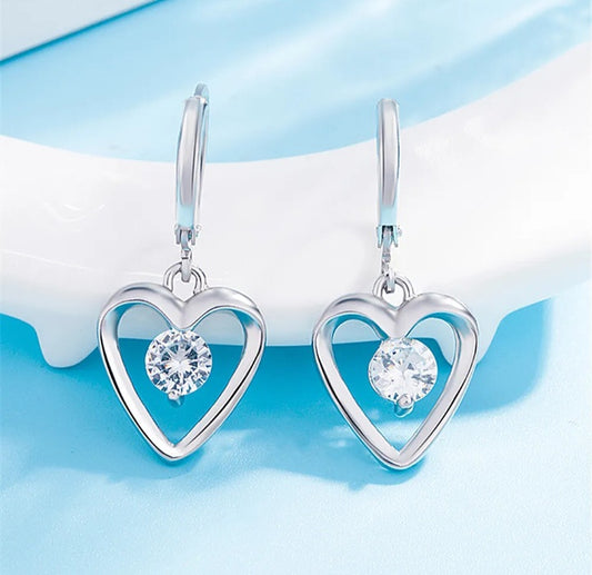 Love Heart Dangle Earrings