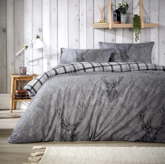 Grey Stag Bedding Set