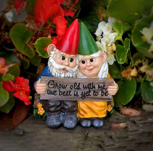 Elderly Couple Gnome Ornament