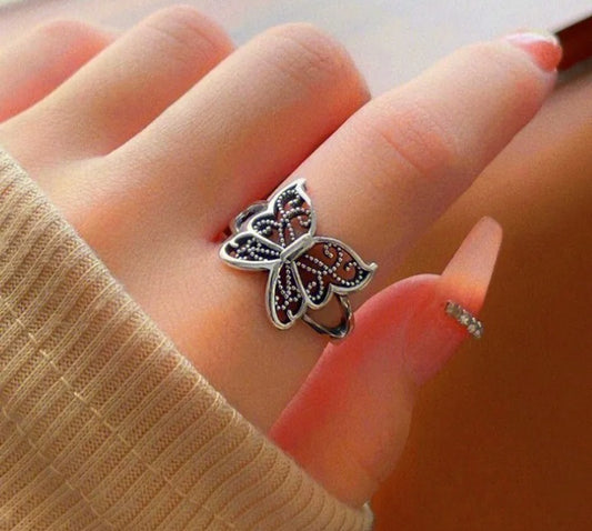 Retro Butterfly Adjustable Ring