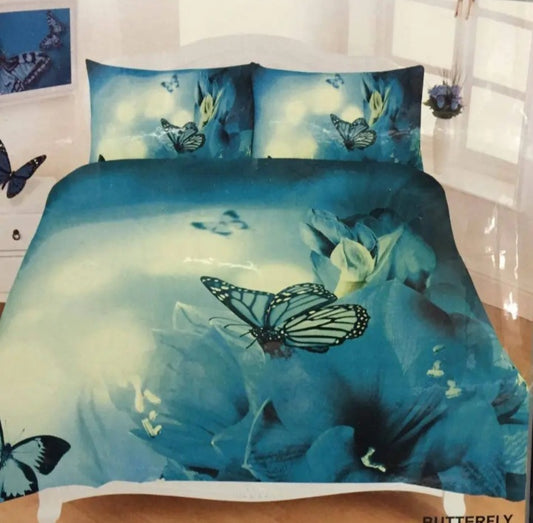 Teal Butterfly Bedding Set