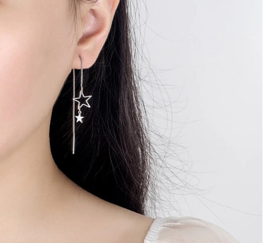 Double Star Tassel Drop Earrings