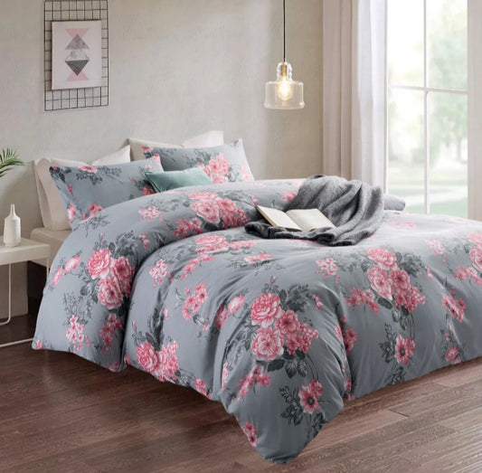 Grey Bouquet Bedding Set