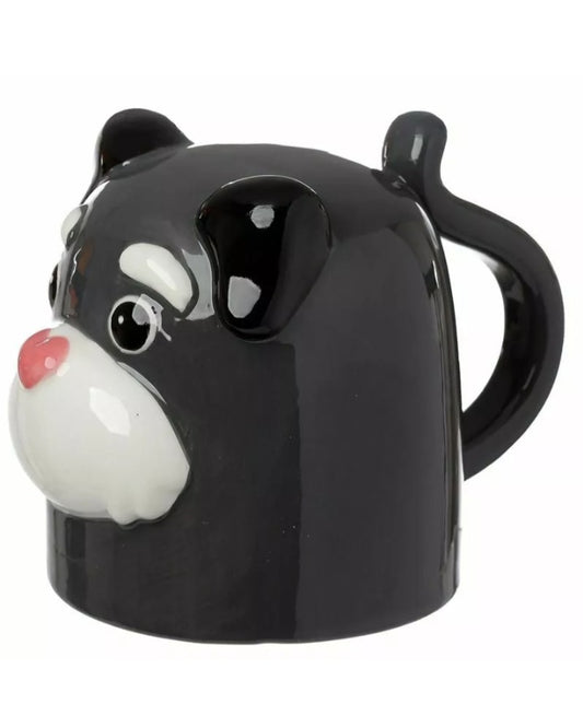 Novelty Upside Down Black Ceramic Mug - Dog Squad