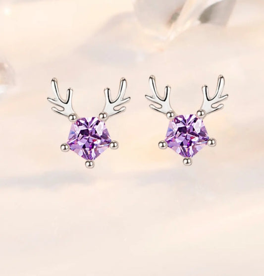 Crystal Reindeer Stud Earrings