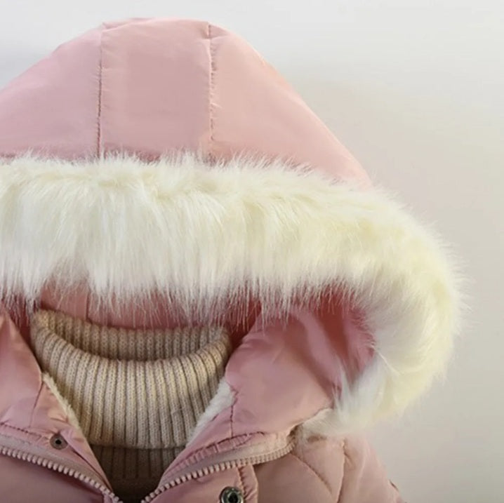 Girls Fluffy Hooded Coat