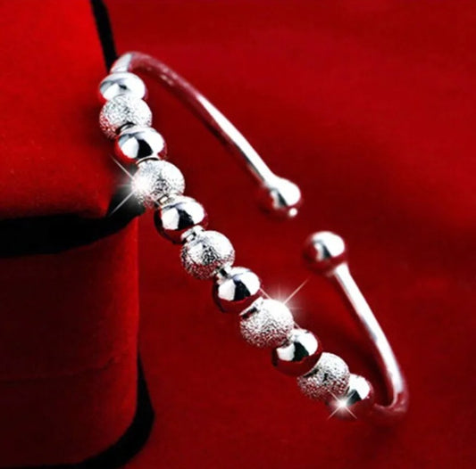Beautiful Beads Linked Adjustable Bangle Bracelet