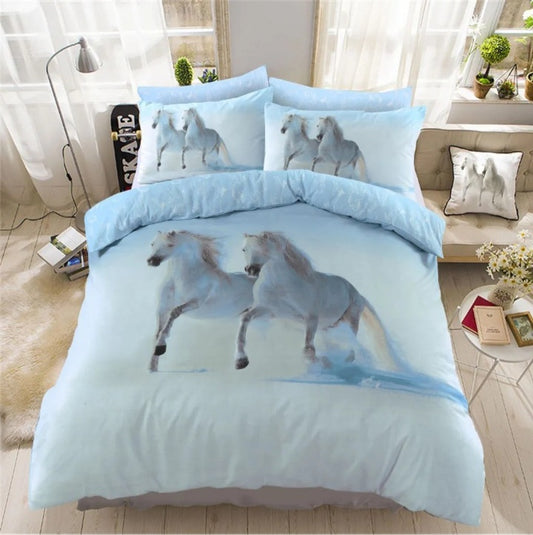 Grey Horse Bedding Set