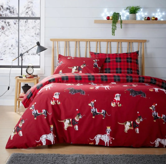 Red Dog Christmas Bedding Set