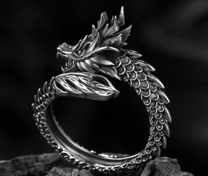 Vintage Dragon Adjustable Ring