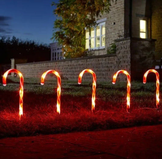 6pc Candy Cane Stake Lights