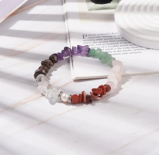 Crystal Gemstone Pearl Bracelet