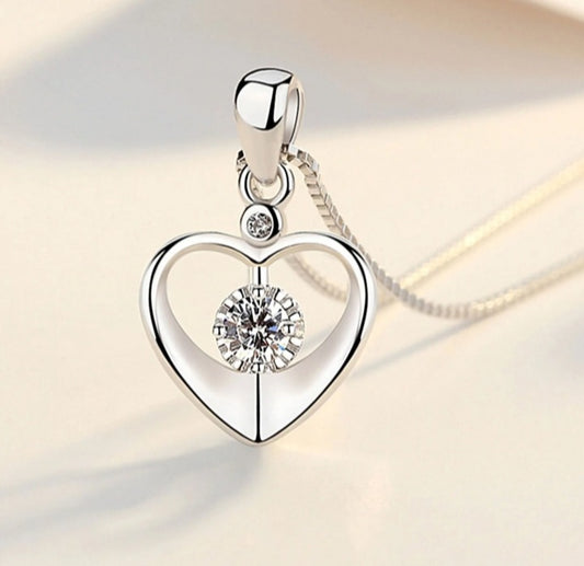 Crystal Love Heart Pendant Necklace