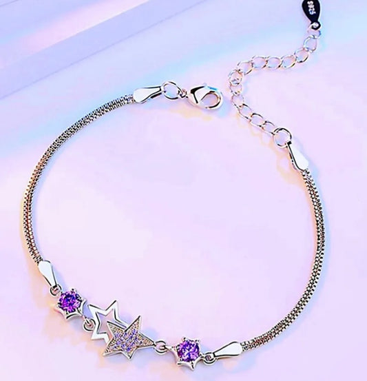 Star Linked Charm Chain Bracelet